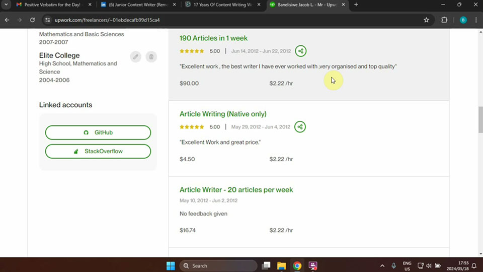 17 Years of Content Writing Work Experience vs A.I. Large Language Models