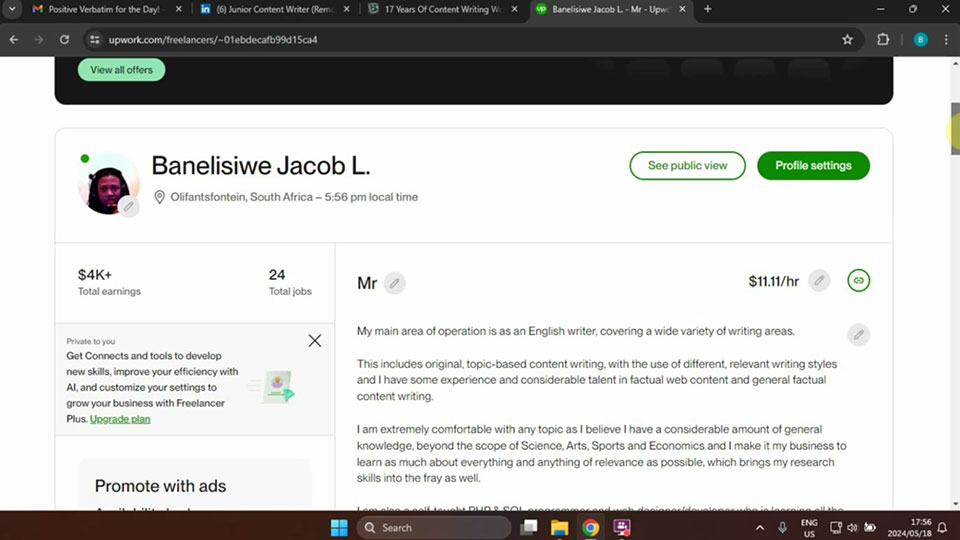 The Best Content Writer on UpWork